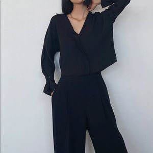 NWT Aritzia Babaton Martin Blouse in Scarab